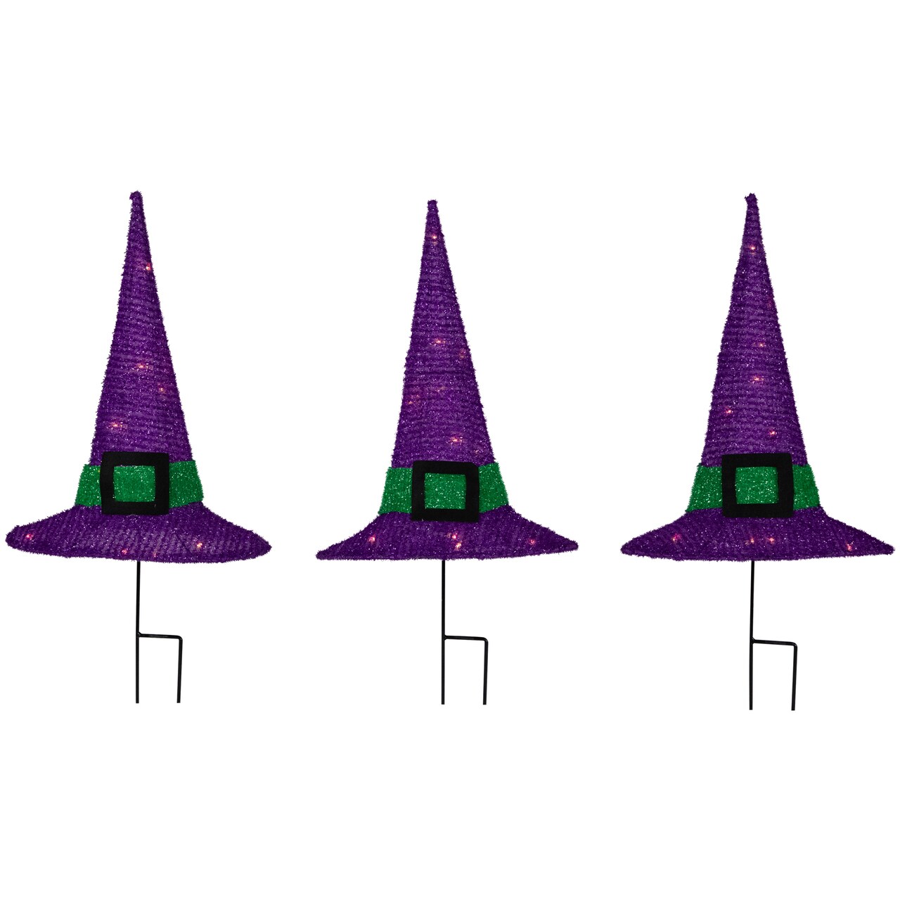 Northlight LED Lighted Witches Hat Outdoor Halloween Pathway Markers - 14" - White Lights